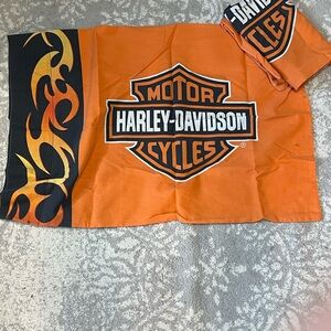 Harley Davidson Motorcycle Orange Tribal Flames Standard Pillowcases Vintage
